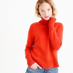 JCREW red wool/ cashmere turtle neck